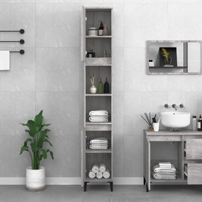 vidaXL Ντουλάπι Μπάνιου Γκρι Sonoma 30x30x190 εκ. Επεξεργασμένο Ξύλο