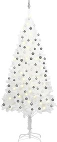 vidaXL Χριστ. Δέντρο Προφωτισμένο Τεχνητό Μπάλες Λευκό 240εκ