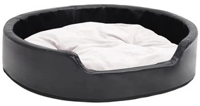 vidaXL Κρεβάτι Σκύλου Μαύρο/Μπεζ 79 x 70 x 19 εκ. Βελουτέ/Συνθ. Δέρμα
