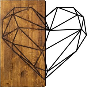 Decorative Wooden Wall Accessory Heart Walnut
Black