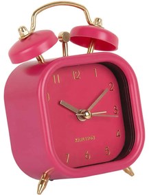 Ρολόι Επιτραπέζιο - Ξυπνητήρι Metallic Glam Square KA5921DP 7,5x4,1x11,4cm Dark Pink Karlsson Πολυστερίνη