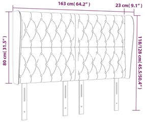 Κεφαλάρι με Πτερύγια Ανοιχτό Γκρι 163x23x118/128 εκ. Υφασμάτινο 3118298