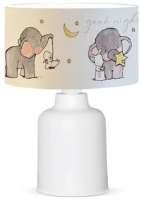 ELEPHANT 204-0025 Παιδικό Eπιτραπέζιο Φωτιστικό Φιγούρα Μονόφωτο 1 x E27 IP20 Λευκό & Γκρι Ύφασμα-Μ24 x Π24 x Υ32cm Globostar-20 204-0025