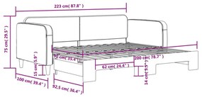 Καναπές Κρεβάτι Συρόμενος Σκούρο Γκρι 90 x 200 εκ. Υφασμάτινος - Γκρι