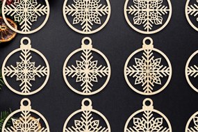 Σετ των 3 Intra απο ξύλο plywood 3mm-4mm πάχος Χριστουγεννιάτικο στολίδι Δίασταση 8x8 cm INTRAFABR-79666813