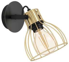 Φωτιστικό Σποτ Eglo 900382 SAMBATELLO Μαύρο Ματ (Black Mat)|Μπρούτζινο (φυσικό) (Brass natural)