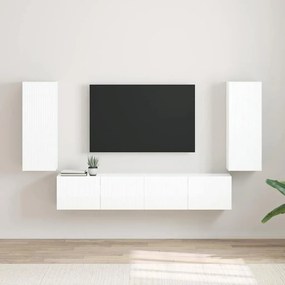vidaXL Ντουλάπι Τηλεόρασης Τοίχου 2 pcs Λαμπερό Λευκό 30 x 31 x 80 εκ.