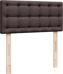 vidaXL Κρεβάτι Boxspring με Στρώμα Σκούρο Καφέ 90x200 εκ. Υφασμάτινο