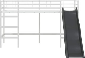 vidaXL Κουκέτα για παιδιά με τσουλήθρα Άσπρο και Ανθρακί