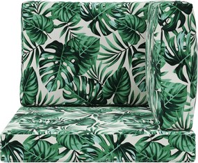 vidaXL Μαξιλάρι Καναπέ Εξωτερικού Χώρου 3 pcs Σχέδιο Φύλλου