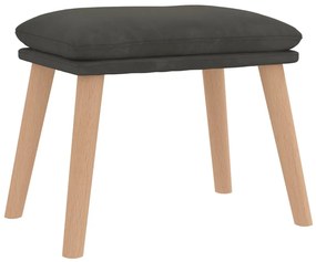 vidaXL Πολυθρόνα Relax Σκούρο Γκρι Βελούδινη με Σκαμπό