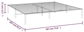 Πλαίσιο Κρεβατιού Μαύρο 180 x 200 εκ. Μεταλλικό - Μαύρο