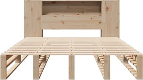 vidaXL Κρεβάτι Βιβλιοθήκη Χωρίς Στρώμα 120x200 εκ Μασίφ Πεύκο