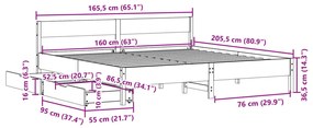 ΣΚΕΛΕΤΟΣ ΚΡΕΒ. ΧΩΡΙΣ ΣΤΡΩΜΑ ΚΑΦΕ ΚΕΡΙΟΥ 160X200 ΕΚ ΜΑΣΙΦ ΠΕΥΚΟ 3301745