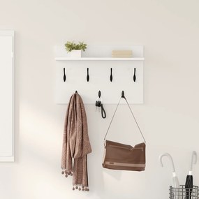 vidaXL Τοίχου Κρεμάστρα Λευκό 60 x 40 x 12 cm Επεξεργασμένο ξύλο