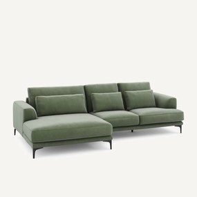 Γωνιακός καναπές αριστερός XL από βελούδο, Marsile