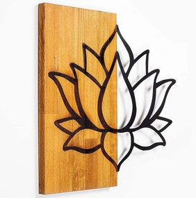 Διακοσμητικό Τοίχου 899SKL2272 59x58cm Walnut-Black Wallity Metal,Wood