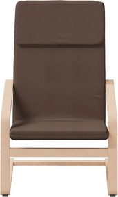 vidaXL Πολυθρόνα Relax Σκούρο Καφέ Υφασμάτινη με Υποπόδιο