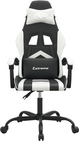 vidaXL Καρέκλα Gaming Περιστρεφόμενη Μαύρη/Λευκή από Συνθετικό Δέρμα