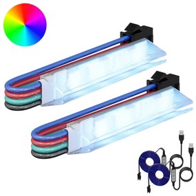 vidaXL Λωρίδα LED 2 pcs Μαύρο και Λευκό 1745 χιλιοστά