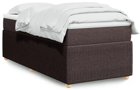 Κρεβάτι Boxspring με Στρώμα Σκούρο Καφέ 90x200 εκ. Υφασμάτινο