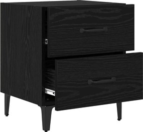 vidaXL Ντουλάπι κρεβατιού 2 pcs Μαύρη Οξυά 40 x 35 x 47,5 εκ
