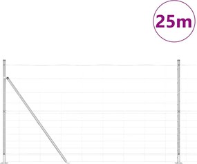 vidaXL Στύλος Περιφράξεων Γαλβανισμένο 25 x 1,4 μ Ατσάλι