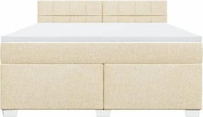 vidaXL Κρεβάτι Boxspring με Στρώμα Κρεμ 180x200 εκ. Υφασμάτινο