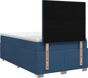 vidaXL Κρεβάτι box spring με στρώμα Μπλε 120 x 190 cm Ύφασμα