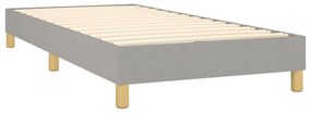 Κρεβάτι Boxspring με Στρώμα Ανοιχτό Γκρι 80x200 εκ. Υφασμάτινο - Γκρι