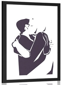 Αφίσα με πασπαρτού Ειλικρινής αγάπη - 20x30 silver