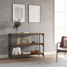 vidaXL Βιβλιοθήκη Καπνιστή Δρυς 100x33x70,5 εκ. Επεξ. Ξύλο &amp; Ατσάλι
