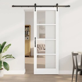 vidaXL Ολισθητή Πόρτα Λευκό 78 x 211 εκ Ξύλο και μέταλλο