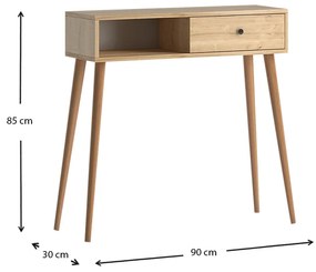 ΚΟΝΣΟΛΑ ΜΕΛΑΜΙΝΗΣ NAPOLI MEGAPAP ΧΡΩΜΑ OAK 90X29X88ΕΚ.