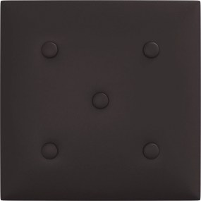 vidaXL Κεφαλάρι Τοίχου 12 pcs Μαύρο 30 x 30 cm Τεχνητό Δέρμα