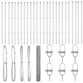 vidaXL Στύλος Περιφράξεων Ασημί 50 x 1 μ (36 μμ πλέγμα) Ατσάλι