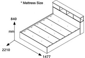 Κρεβάτι OLYMPUS pakoworld σε χρώμα wenge 140x200εκ