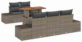 vidaXL Σέτ φαγητού για κήπο 6 pcs Γκρι, Καφέ 100 x 55 x 73 εκ