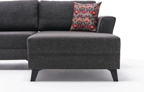 Corner Sofa-Bed Eris - Anthracite Anthracite
