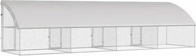 vidaXL Κλουβί για κότες 4 pcs Ασημί 800 x 200 x 200 εκ.