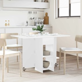 vidaXL Τραπέζι φαγητού 115 x 70 x 75 εκ. Επεξεργασμένο Ξύλο Λευκό