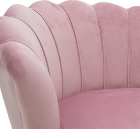 Πολυθρόνα Daimon pakoworld βελούδο ροζ-χρυσό 79x74x78εκ