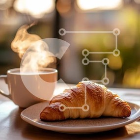 Σετ των 2 Intra Συλλεκτικό Ξύλινο Παζλ Plywood 4mm - Άνετη σκηνή πρωινού με κρουασάν και καφέ Σε Ξύλινο Κουτί - Διαστάσεις: 10x10 cm – 25 κομμάτια