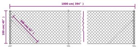 vidaXL Συρματόπλεγμα Περίφραξης Ασημί 1 x 10 μ. με Βάσεις Φλάντζα