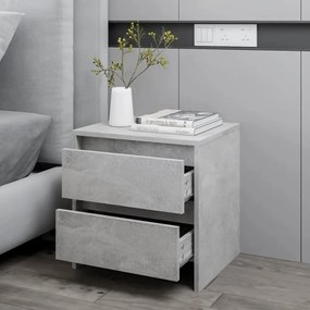 vidaXL Κομοδίνο Γκρι Σκυροδέματος 45 x 34,5 x 44,5 εκ. από Μοριοσανίδα