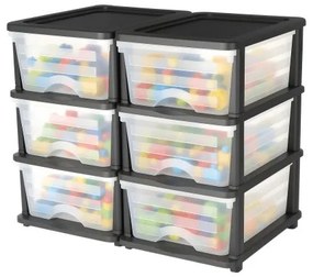VEVOR 2 Pack Plastic Storage Drawers Storage Dresser Organizer Bins 6 Drawers