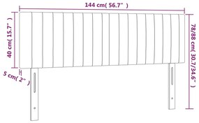 vidaXL Κεφαλάρι Κρεβατιού LED Σκούρο Γκρι 144x5x78/88 εκ. Βελούδινο