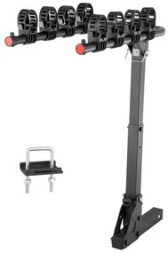 VEVOR Hitch Mount Bike Rack, 4-Bike Carrier Rack, 150 LBS Capacity Bike Rack Hitch for 2-inch Receiver, Titling and Folding Bike Carrier with No-Wobble U Bolt and Strap, for Car, SUV, Truck, RV, Rectangular interface