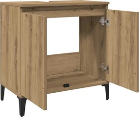 vidaXL Ντουλάπι Νιπτήρα τεχνίτης Δρυς 58x33x60 εκ. Επεξεργασμένο Ξύλο