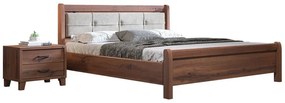 Κρεβάτι N16Δ Επενδυμένο με Ύφασμα Για Στρώμα 150x200 Καρυδί